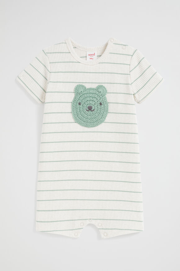 Stripe Rib Jumpsuit  Snow Marle  hi-res