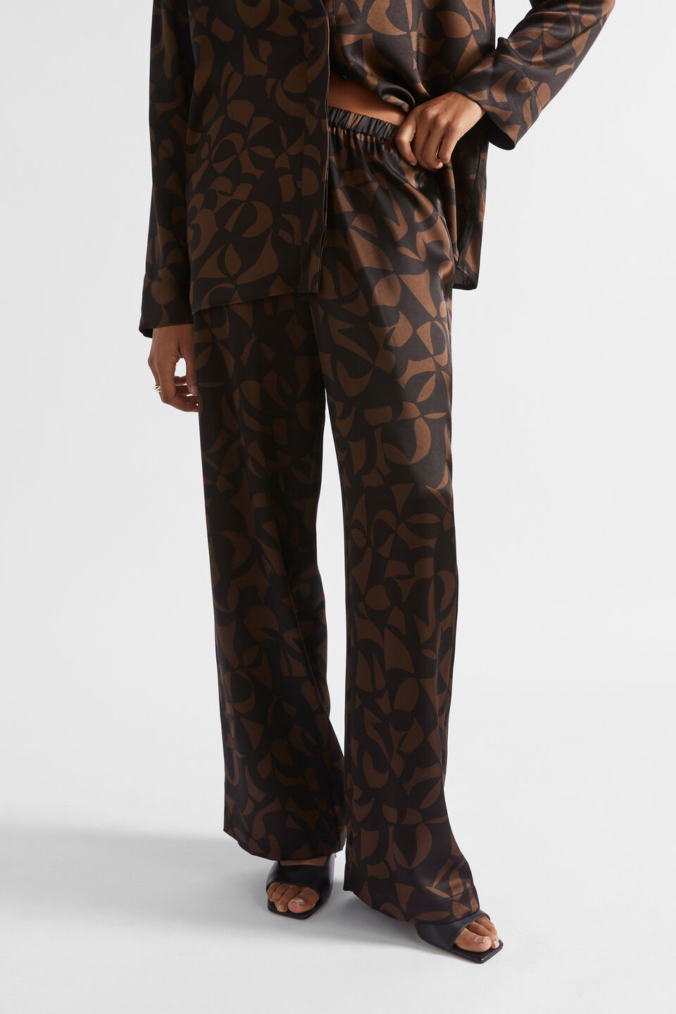 Abstract Wide Leg Pant  Hot Chocolate Abstract