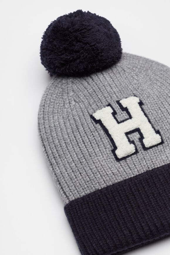 Colourblock Initial Beanie  H  hi-res