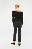 Rib Off Shoulder Knit  Black  hi-res