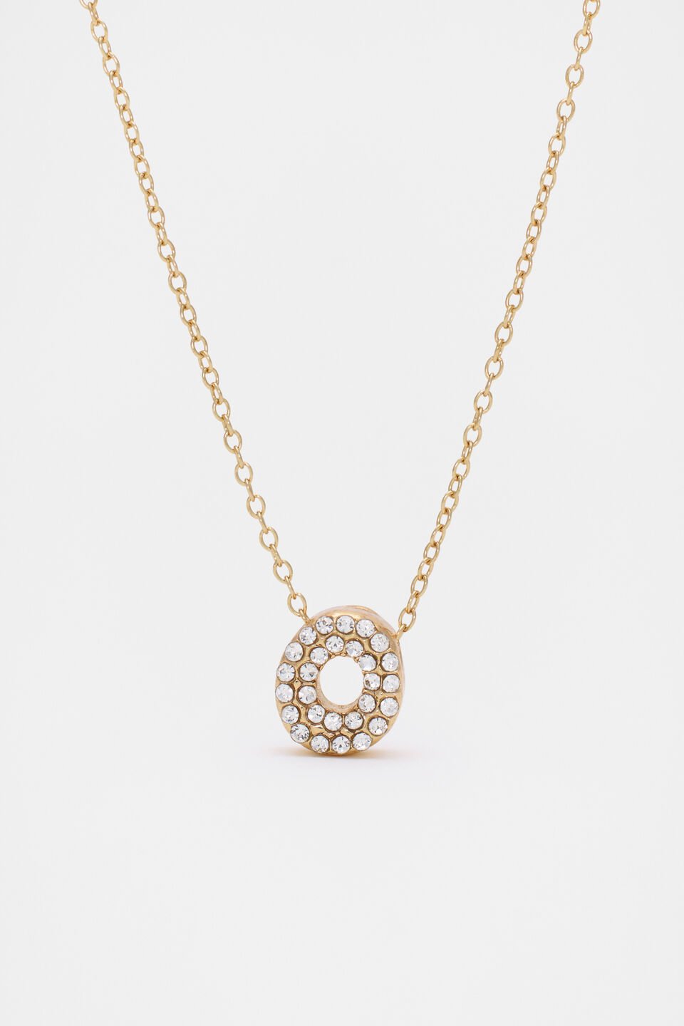 Initial Jewel Bubble Necklace  O