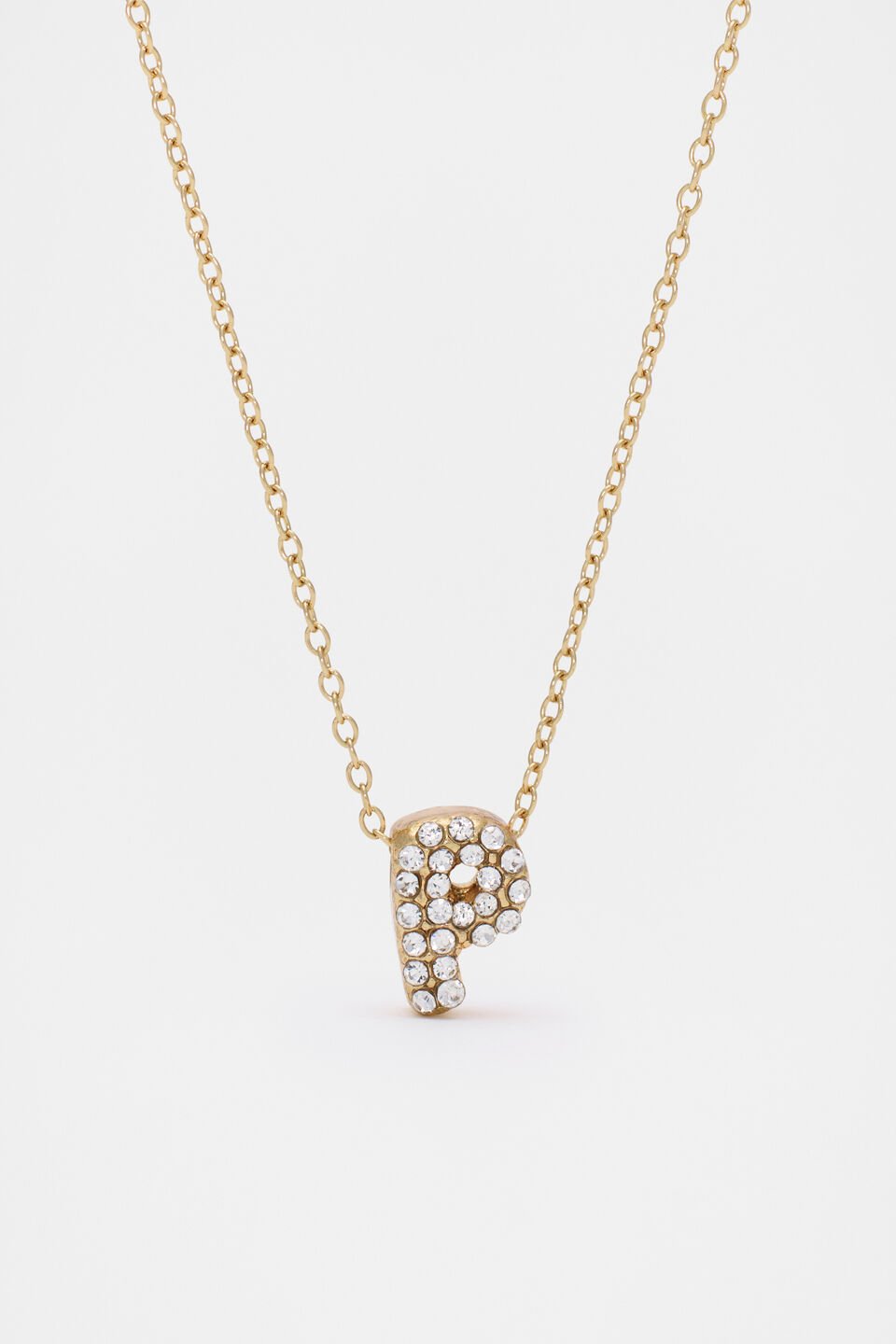 Initial Jewel Bubble Necklace  P