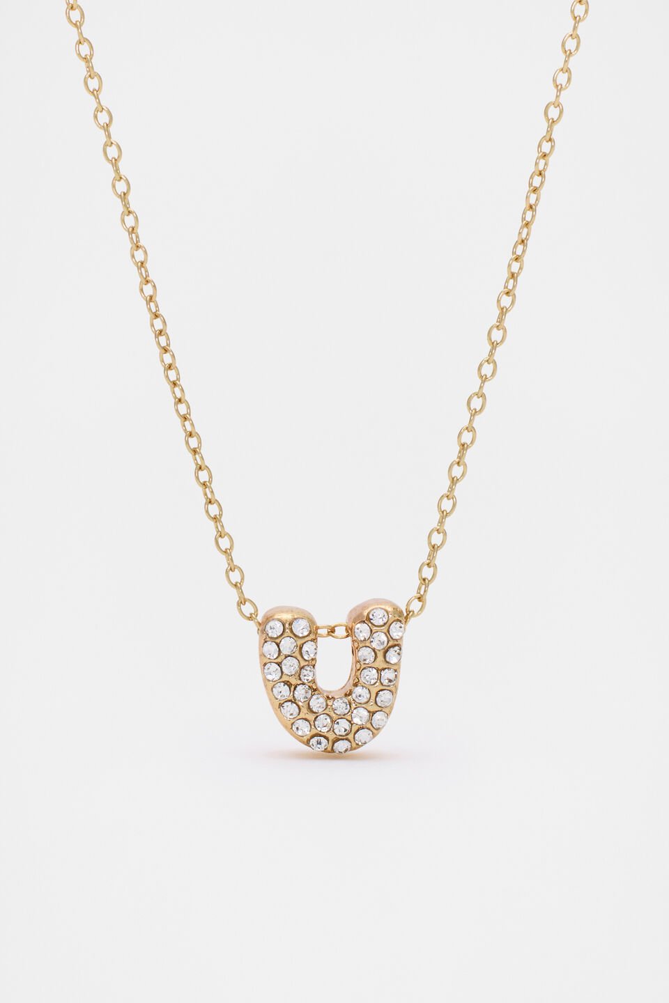 Initial Jewel Bubble Necklace  U