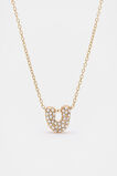Initial Jewel Bubble Necklace  U  hi-res
