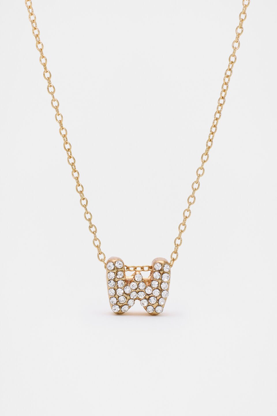 Initial Jewel Bubble Necklace  W