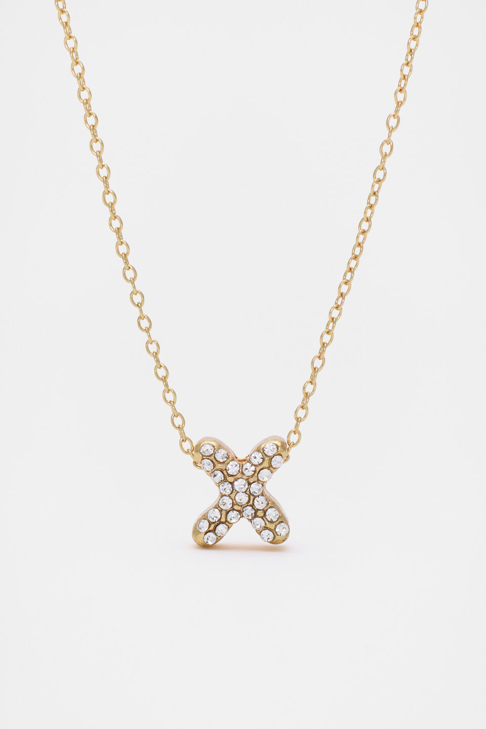 Initial Jewel Bubble Necklace  X