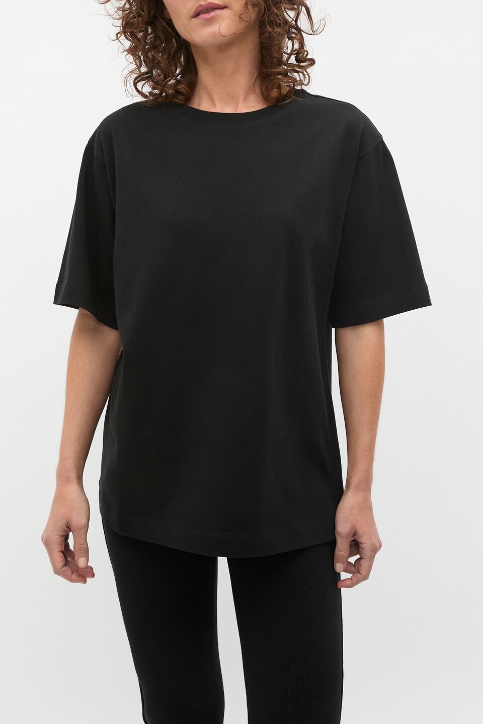 Oversized Longline Tee  Black