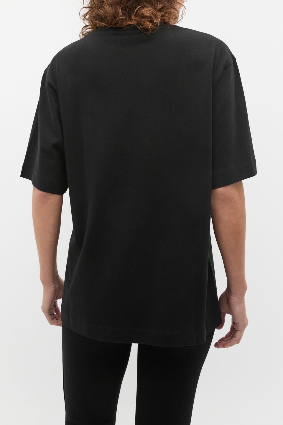 Oversized Longline Tee  Black