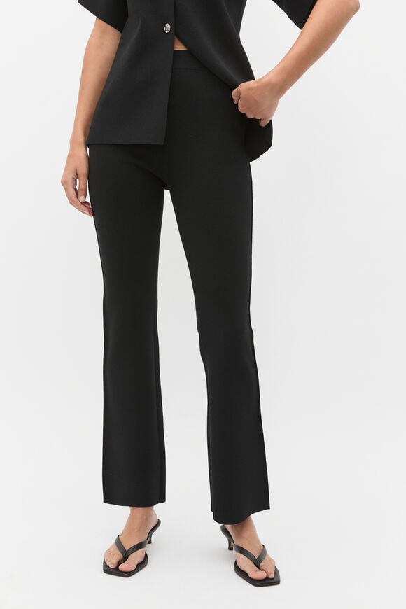 Crepe Knit Pintuck Pant  Black  hi-res