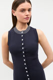 Crepe Knit Contrast Mini Dress  Twilight Blue  hi-res