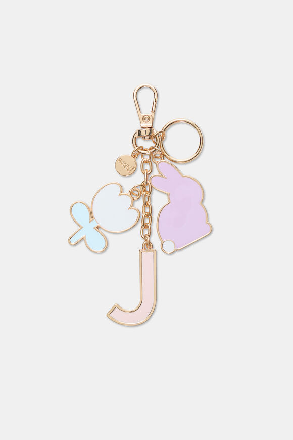 Bunny Initial Keyring  J  hi-res