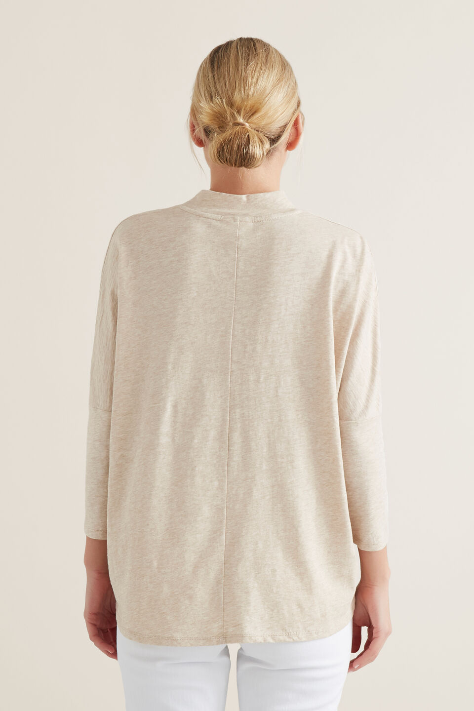 Mock Neck Slub Top  