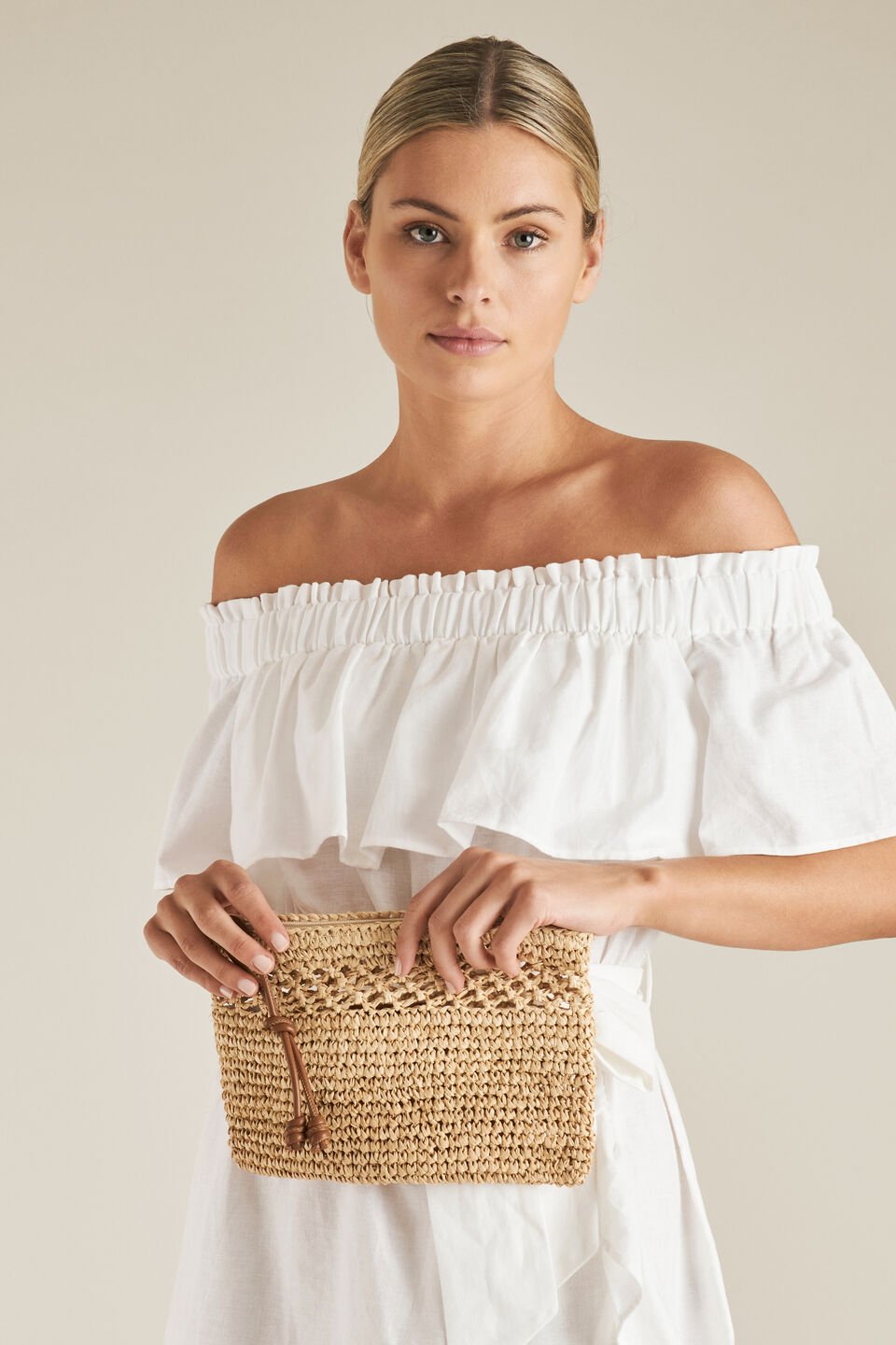 Raffia Weave Pouch  