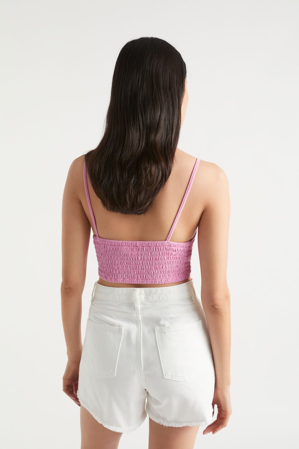 Shirred Jersey Crop  Soft Orchid