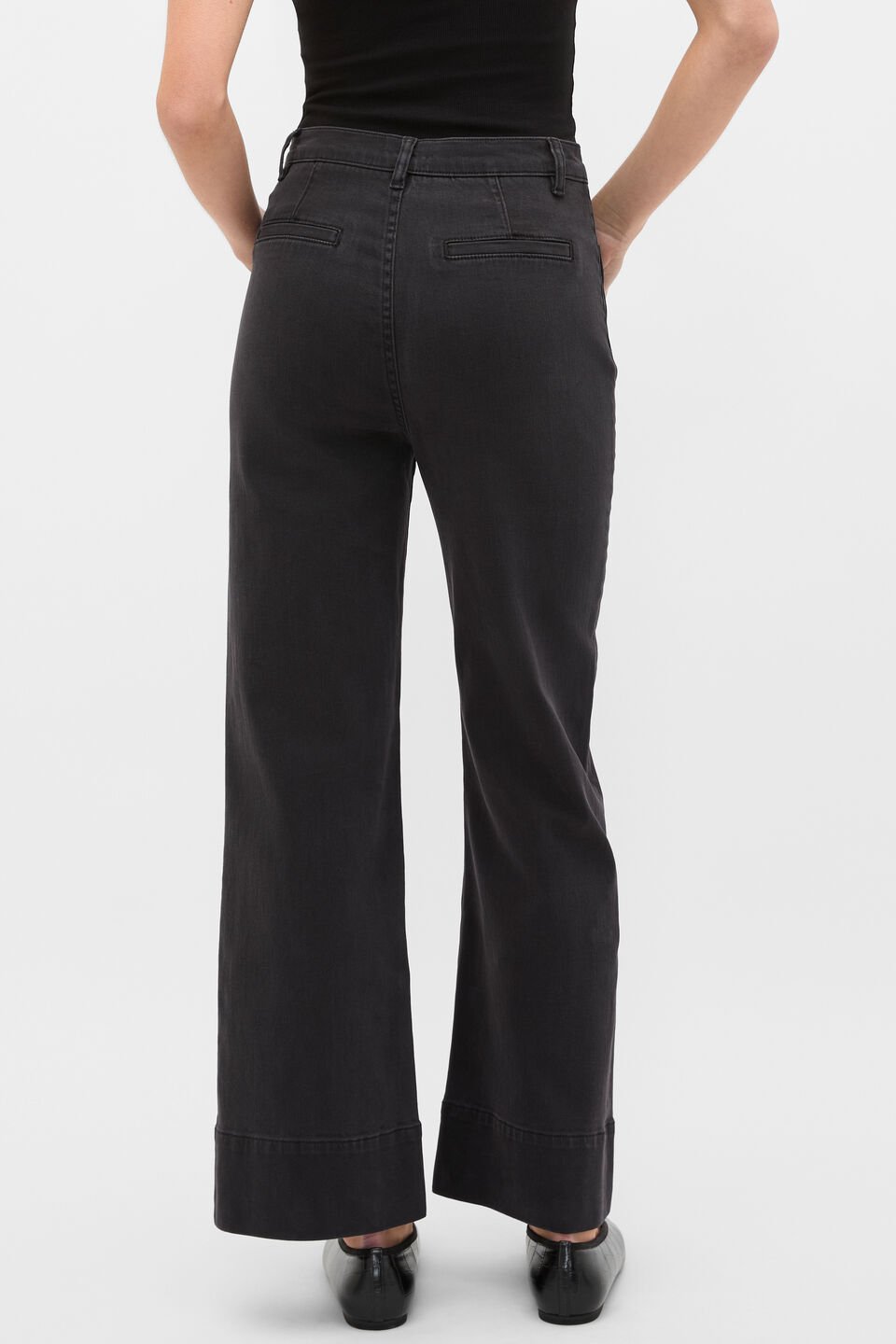 Core Wide Leg Pocket Jean  Charcoal Wash