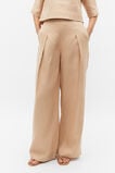 Linen Pleat Front Trouser  Nougat  hi-res