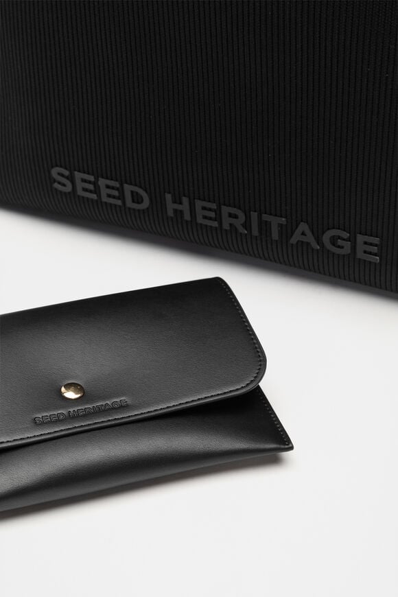 Large Knit Tote  Black  hi-res