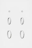 Waterproof Trio Stud Ear Pack  Silver  hi-res