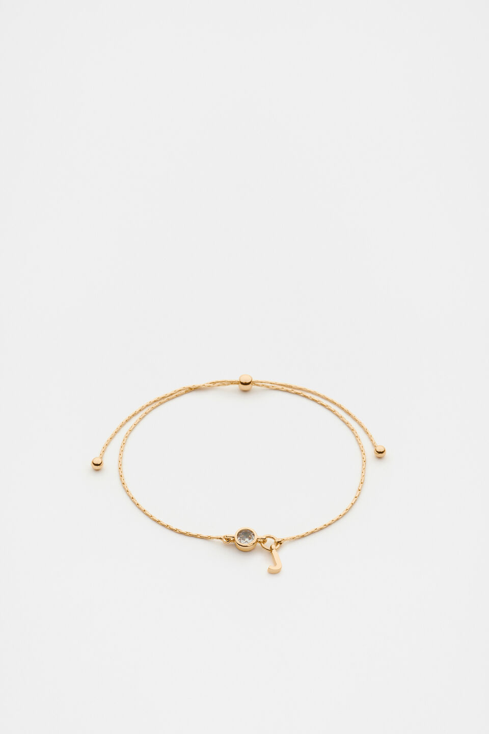 Stone Drop Initial Bracelet  J