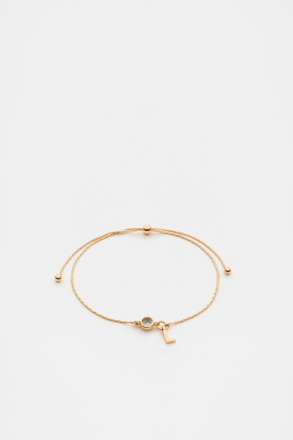 Stone Drop Initial Bracelet  L