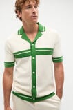 Contrast Trim Knit Shirt  Pea Green  hi-res