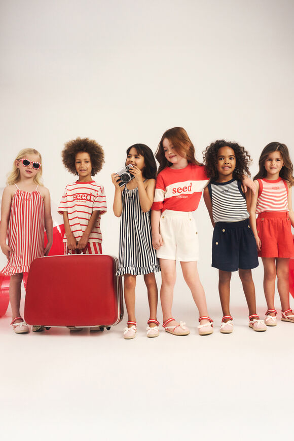 Stripe Logo Dress  Strawberry Red  hi-res