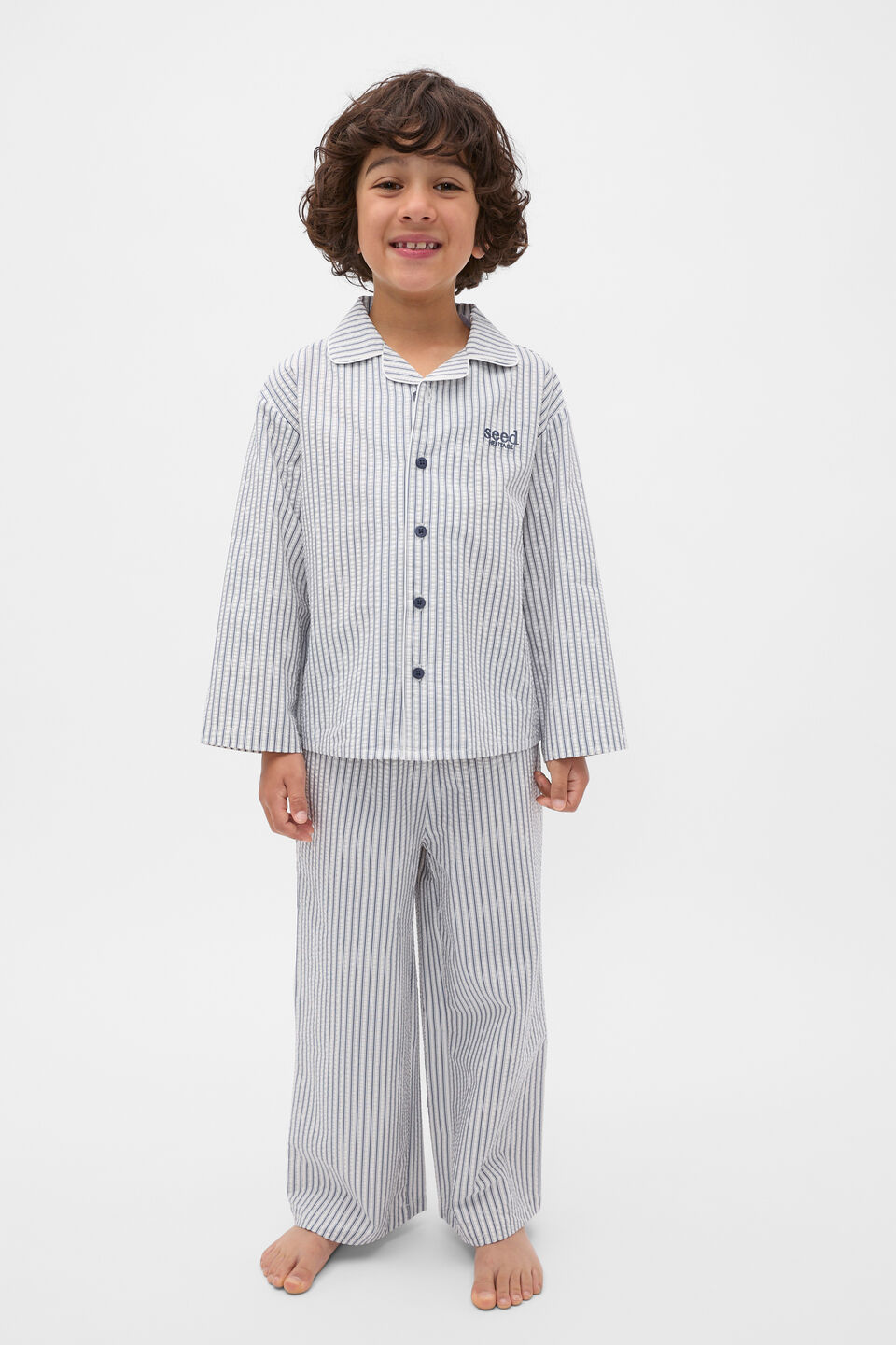 Stripe Woven Pyjama  French Navy