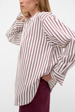 Stripe Cotton Oversized Shirt  Plum Red Stripe  hi-res