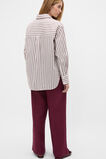 Stripe Cotton Oversized Shirt  Plum Red Stripe  hi-res
