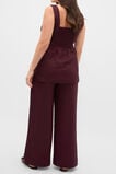Linen Longline Waisted Top  Plum Red  hi-res
