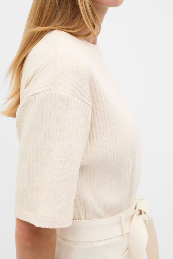 Cotton Rib Longline Tee  Mist Marle  hi-res