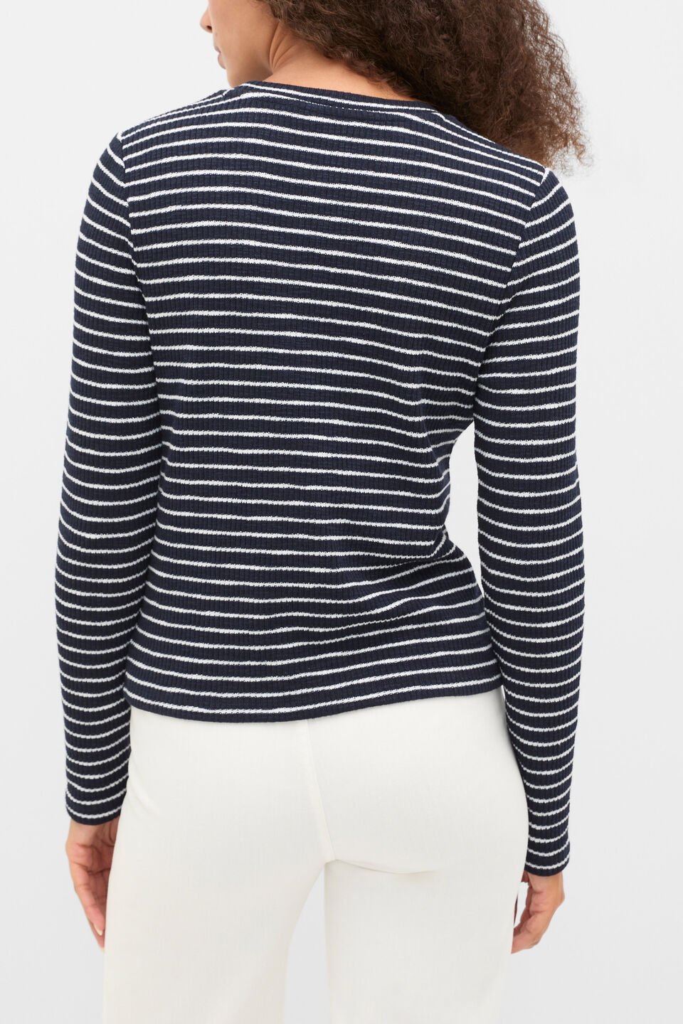 Self Stripe Textured Top  Twilight Blue Stripe