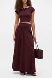 Compact Crepe Knit Skirt  Plum Red  hi-res
