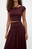 Compact Crepe Knit Skirt  Plum Red  hi-res