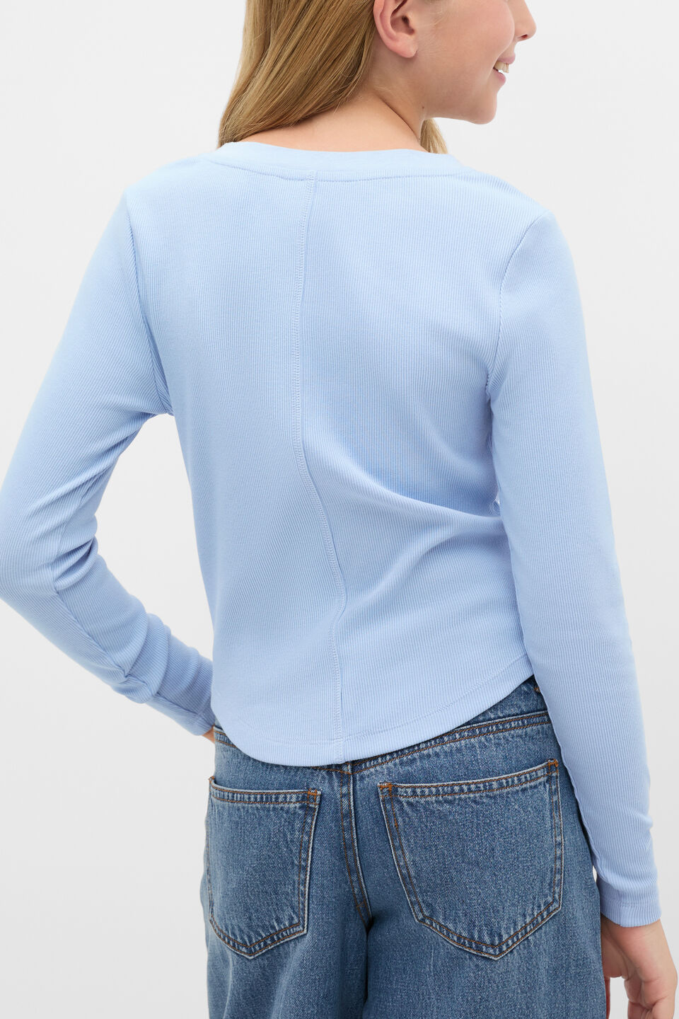 Placket Rib Tee  Cloud Blue