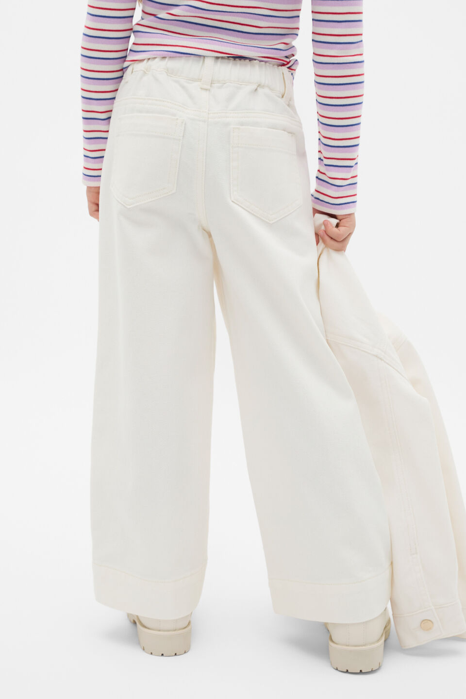 Scallop Denim Jean  Classic Cream