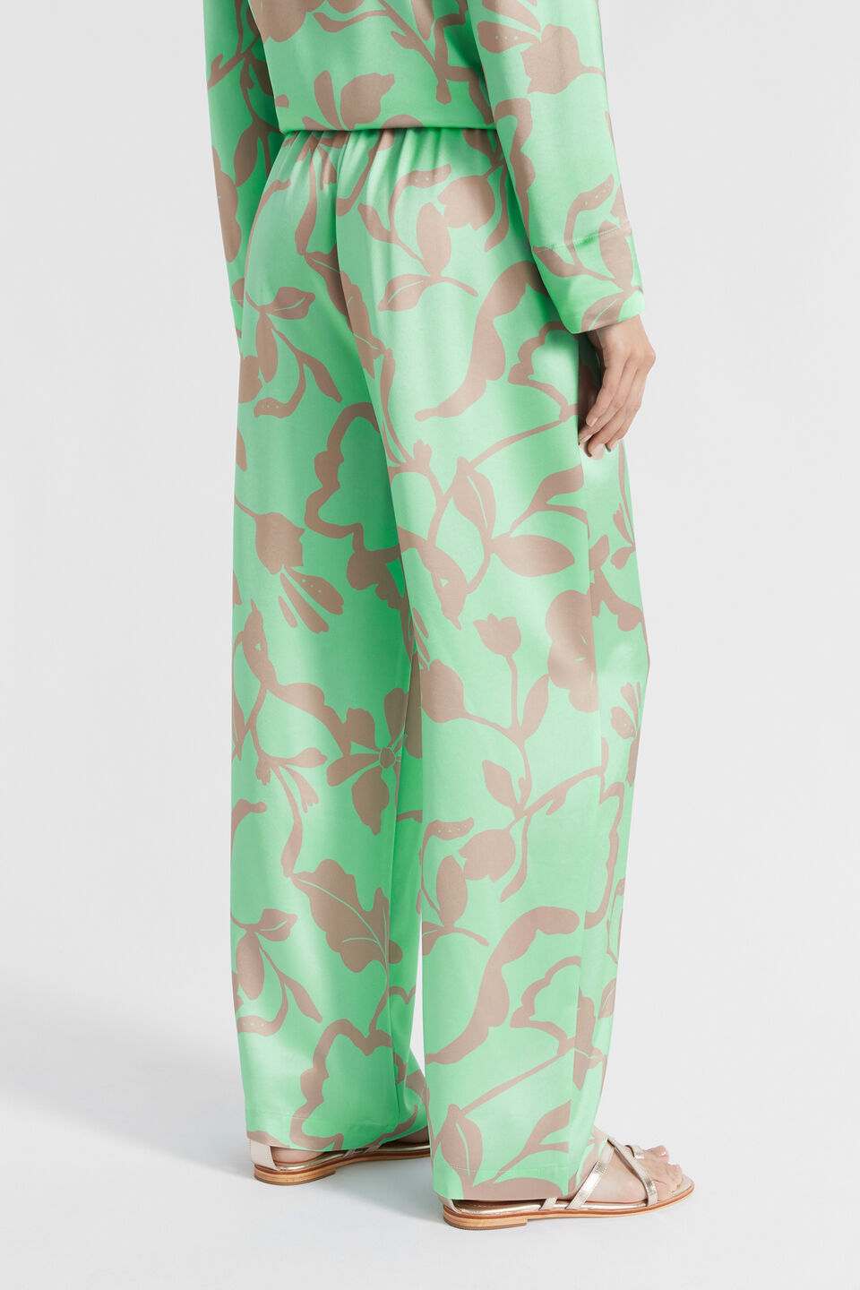 Satin Floral Pant  Key Lime Floral