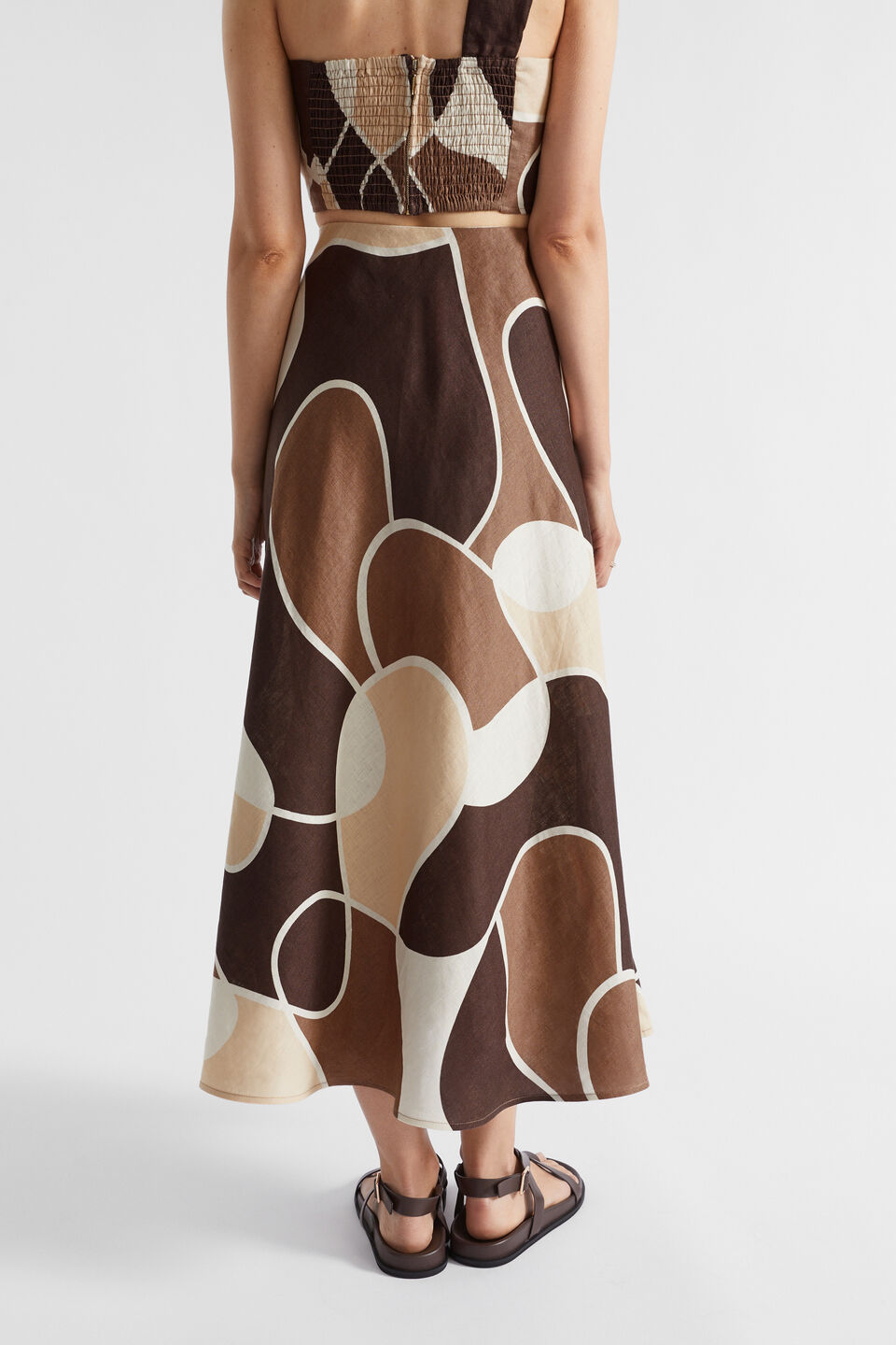 Abstract Midi Skirt  Woodland Abstract