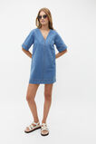 Denim V Neck Mini Dress  Sea Blue Wash  hi-res