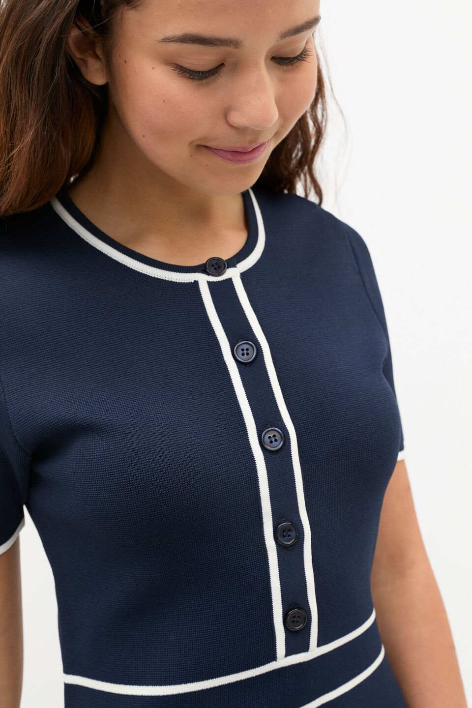 Knit Mini Dress  New Navy