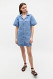 Denim Button Through Mini Dress  Mist Blue Wash  hi-res