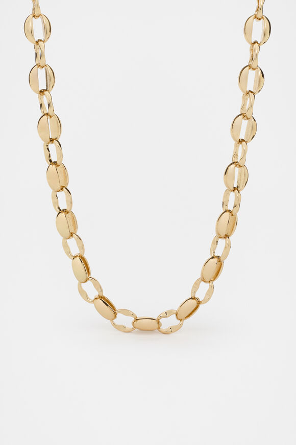 Luxe Round Link Necklace  Gold  hi-res