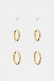 Waterproof Trio Stud Ear Pack  Gold  hi-res