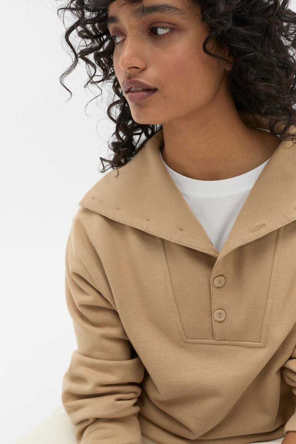 Collared Terry Sweat  Rye