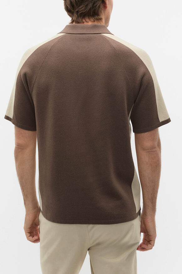 Colourblock Trophy Polo  Cocoa  hi-res