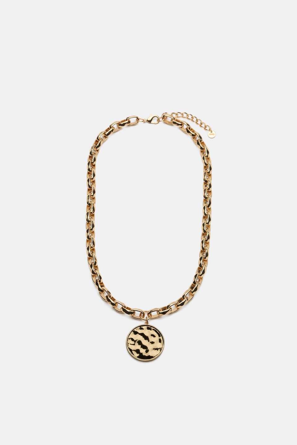 Luxe Round Pendant Necklace  Gold