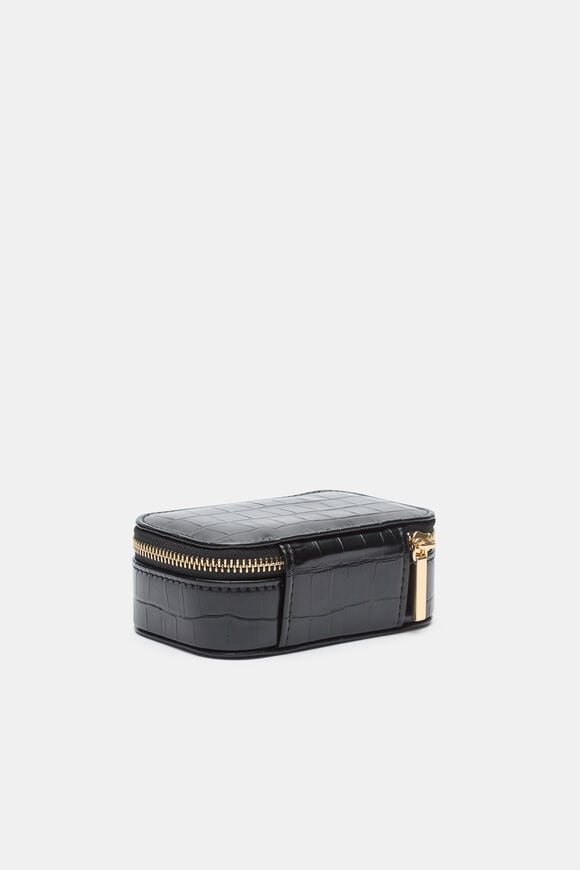Mini Jewellery Case  Black Croc  hi-res