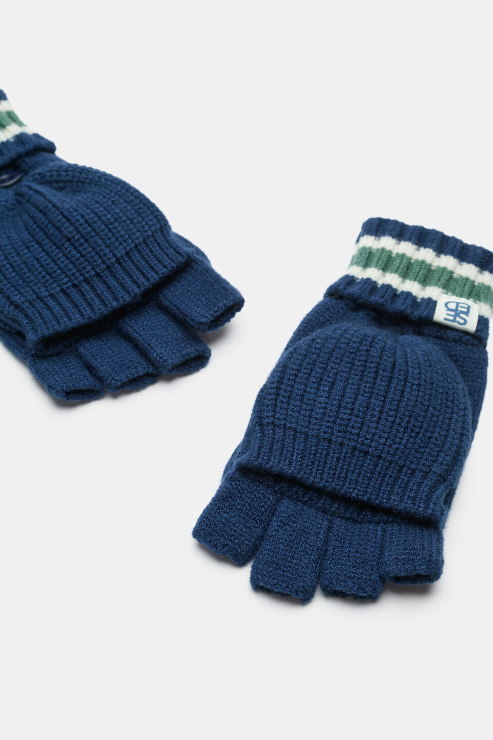 Stripe Mittens  French Navy
