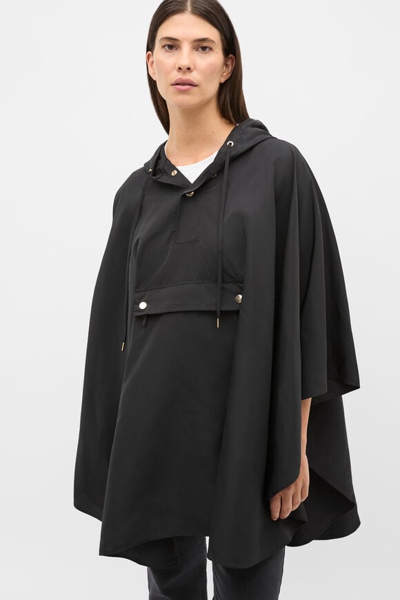 Packable Rain Poncho  Black  hi-res