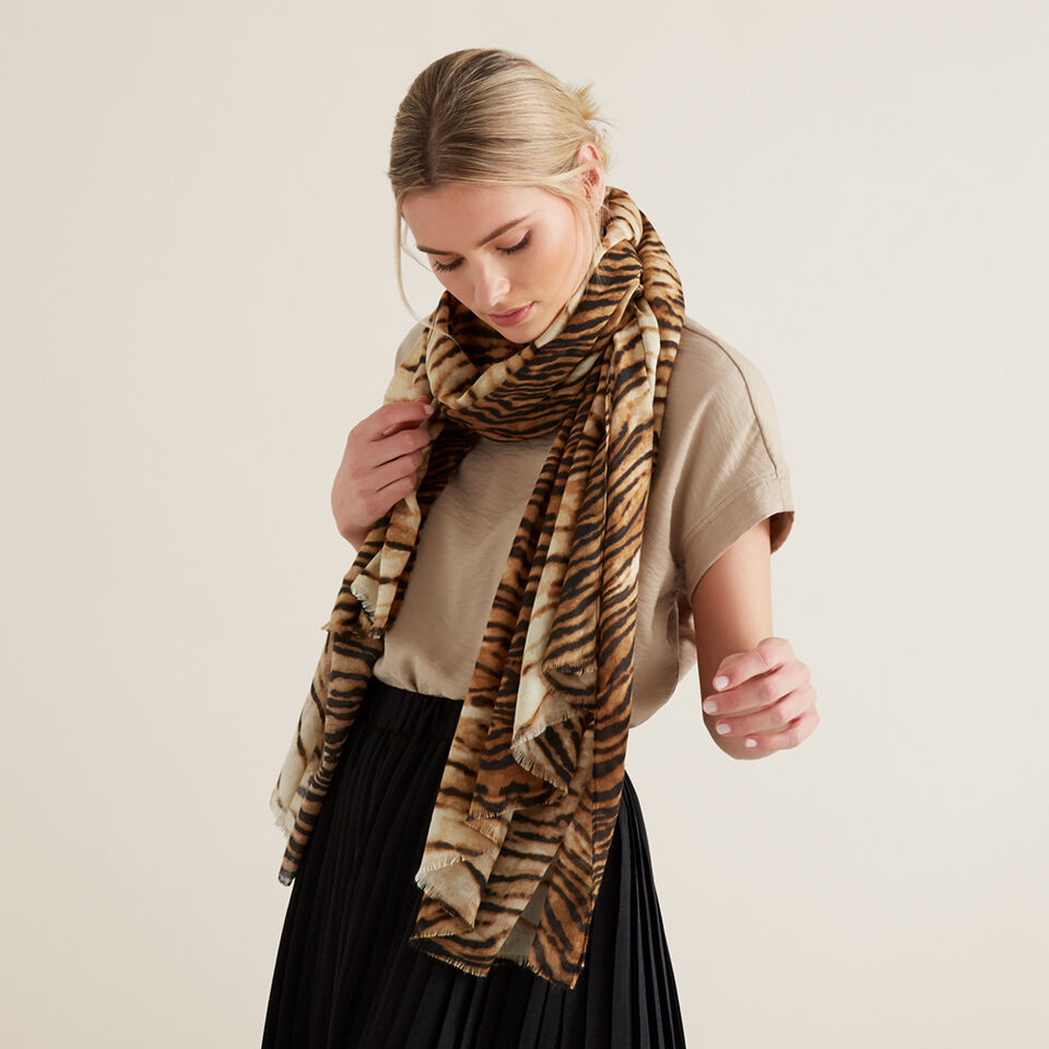 Tiger Print Scarf  